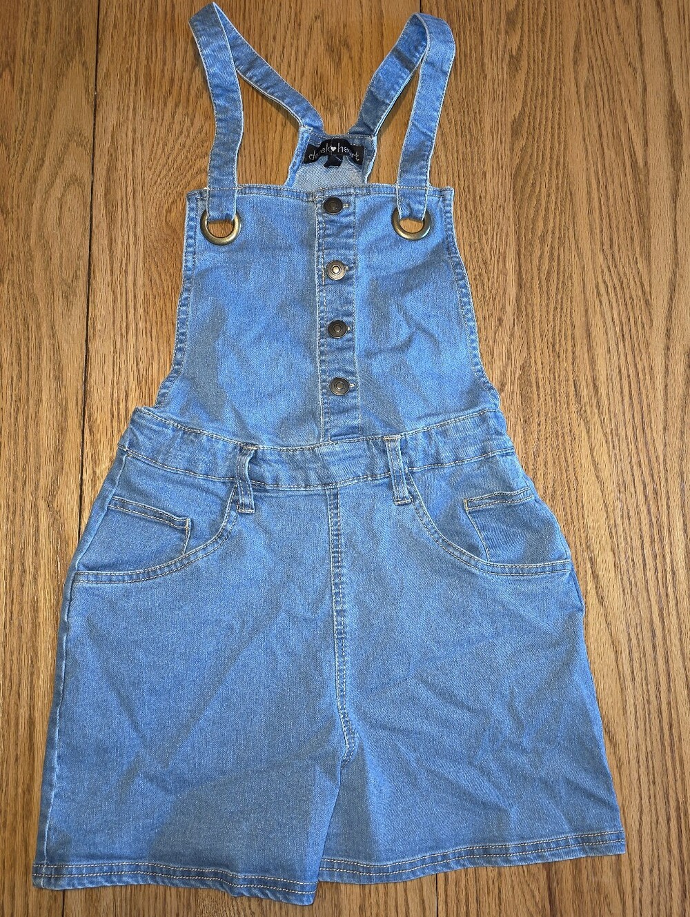 Denim Shortalls Size S Blue Jean Overalls Romper Button Front Derek Heart Junior